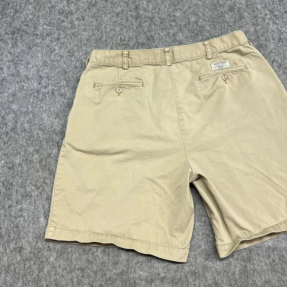Polo‎ Ralph Lauren Shorts Mens 38 Beige Tyler Short Pleated Chino Cotton Preppy